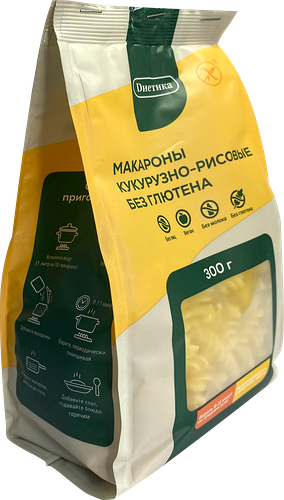 Макароны без глютена Диетика Кукурузно-рисовые спираль, 300 г