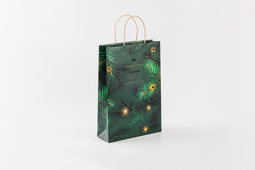 

Пакет бумажный подарочный ВкусВилл 24x35x8 см