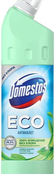 Средство чистящее Доместос ЕСО Антиналет универсальное для туалета и ванной Свежесть моря без хлора 750мл