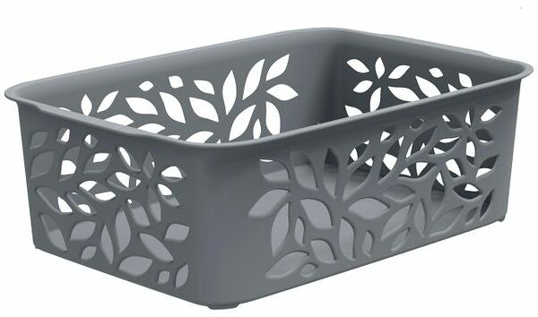 Корзина Полимербыт Leaves серая, 1.2 л