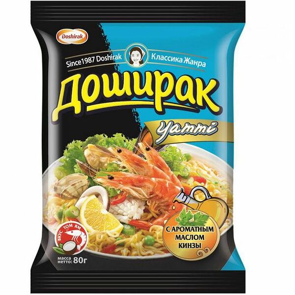 Лапша быстрого приготовления Доширак Yammi со вкусом Том Ям
