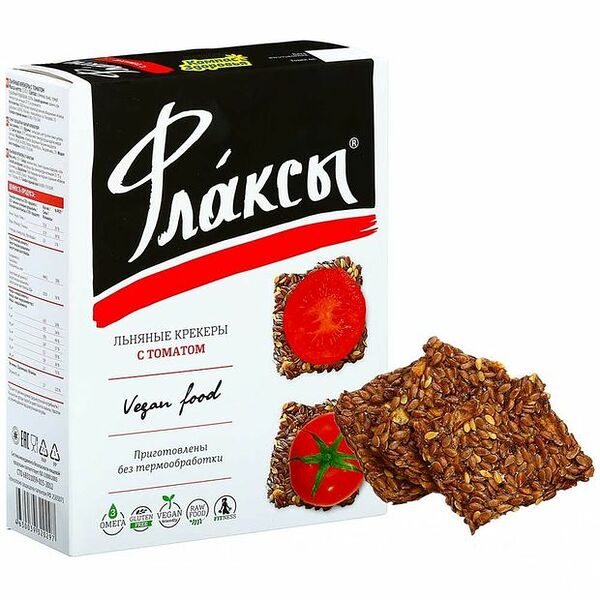 Флаксы льняные крекеры Компас Здоровья с томатом 120 г