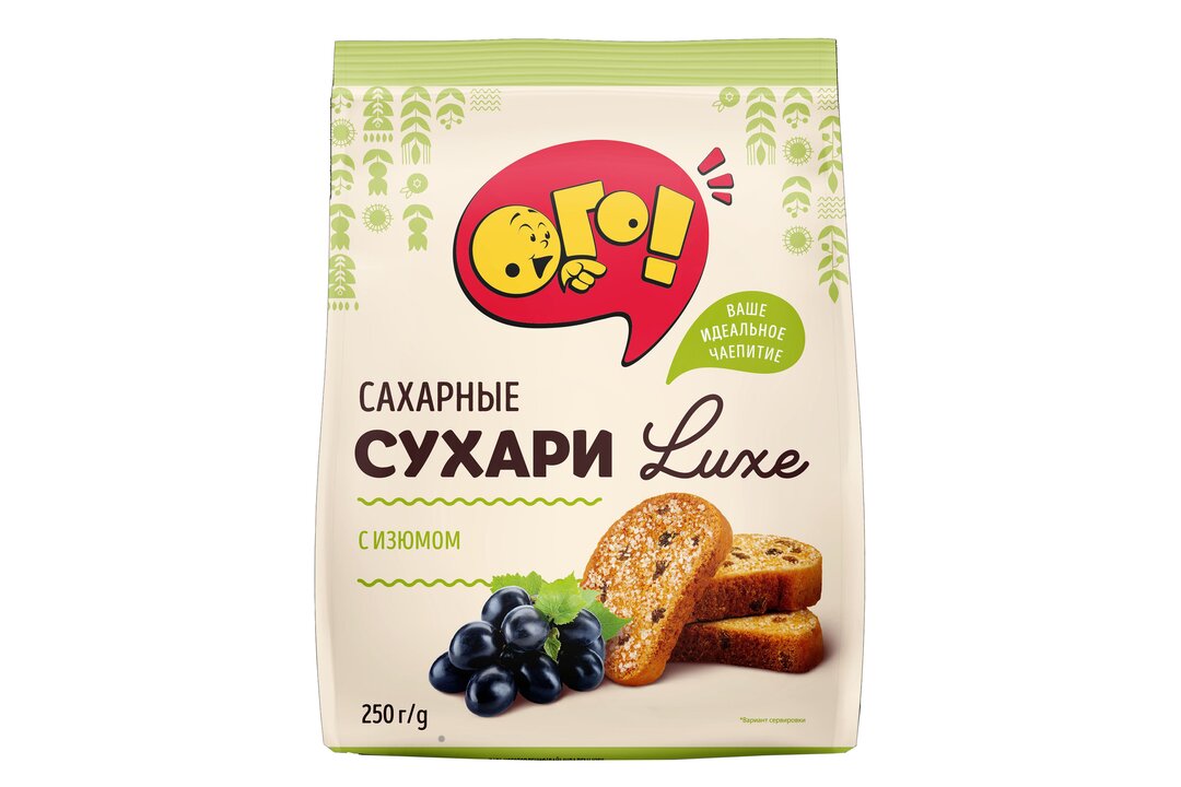 

Сухари сахарные Ого! Luxe с изюмом 250 г