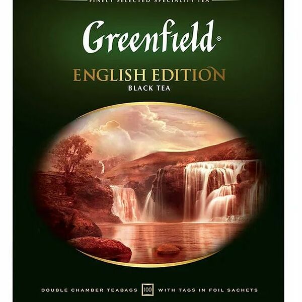 Чай черный Greenfield English Edition цейлонский в пакетиках, 100 шт