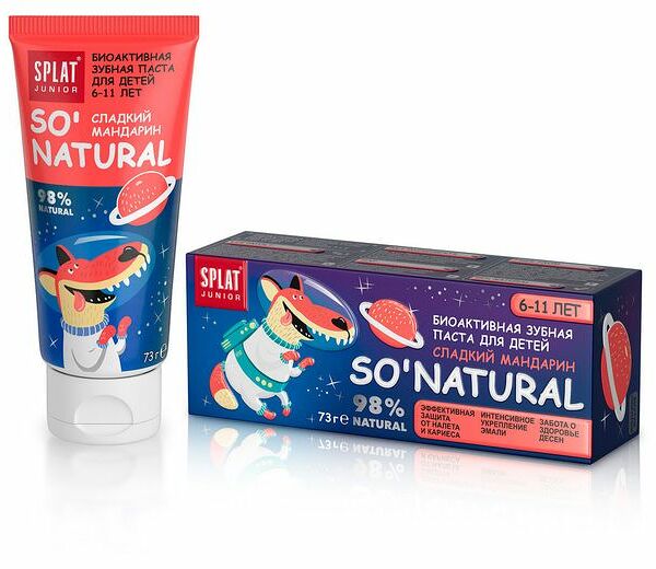 Зубная паста Splat Junior для детей 6-11 лет сладкий мандарин 73 г