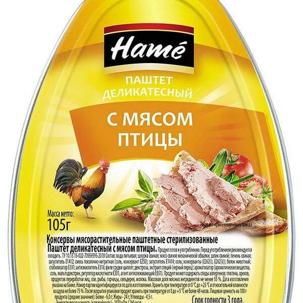 Паштет Hame деликатесный из мяса птицы 105г