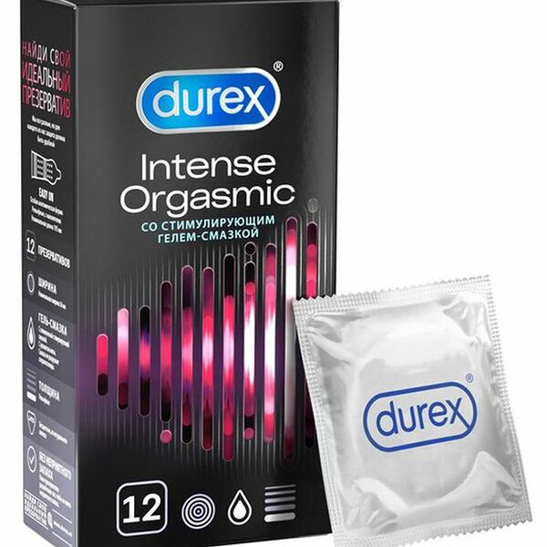 Презервативы Durex Intense Orgasmic рельефные со стимулирующим гелем-смазкой 12 шт