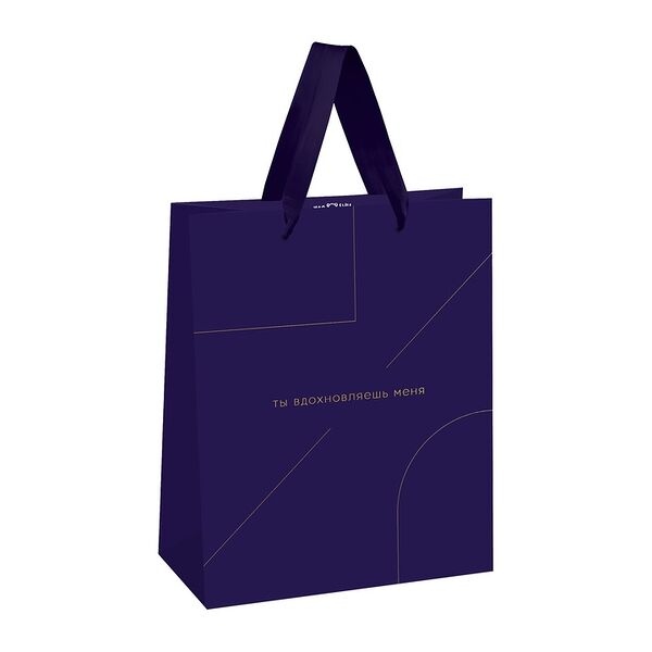 Пакет подарочный Meshu Monocolor Indigo 26х32х12 см матовая ламинация