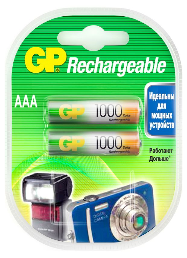 

Батарейка аккумуляторная Gp Rechargeable 1000 мАч типоразмер AАА