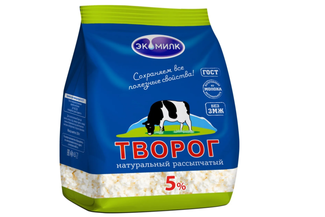 

Творог Экомилк натуральный рассыпчатый 5% 350 г
