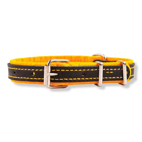 Ошейник для собак всех размеров Фетр черный-желтый 26-30x1,6 см