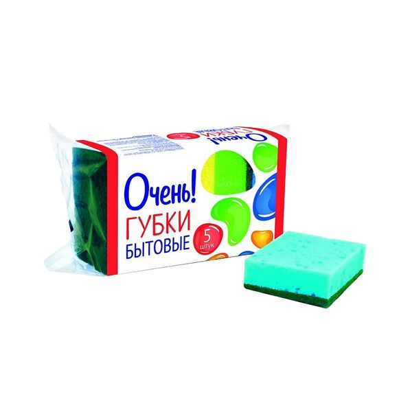 Губки бытовые 5 шт ТМ 