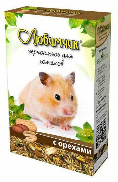 Зерносмесь для хомяков Любимчик с орехами 400 г
