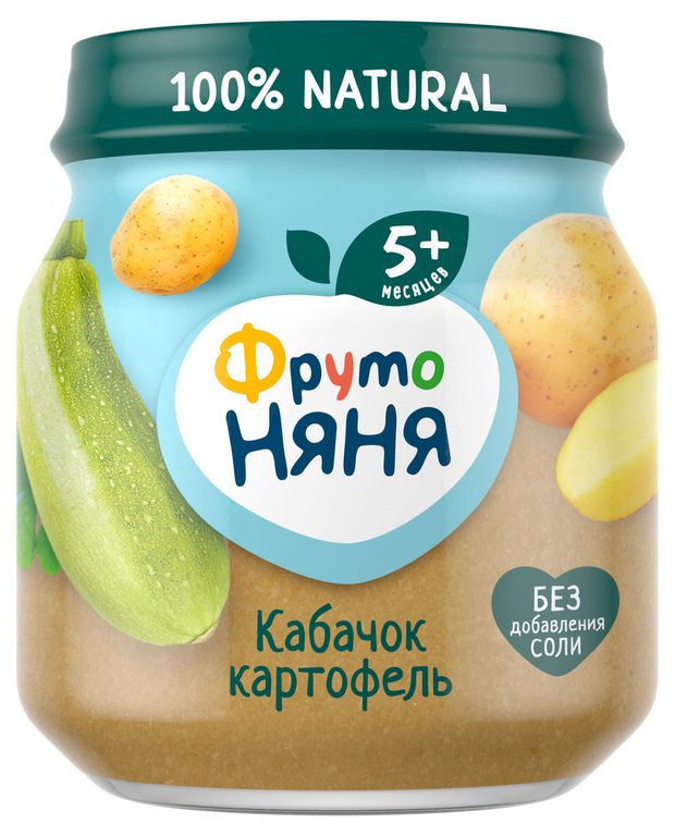 

Пюре детское ФрутоНяня из кабачка и картофеля с 5 месяцев 110 г