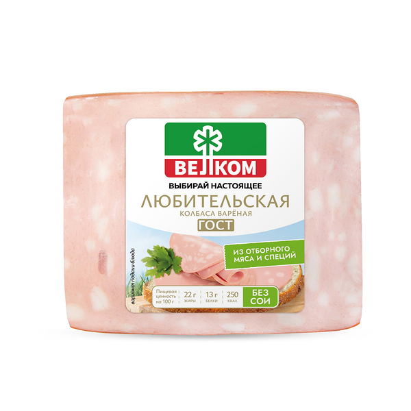 Колбаса вареная Велком Любительская кусок 400 г