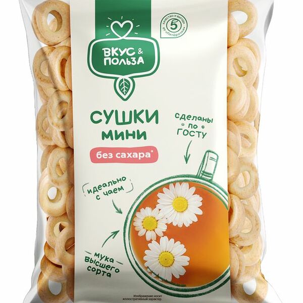 Сушки Вкус&польза Мини без сахара 300г