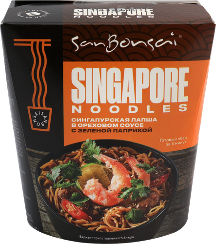 

Лапша SanBonsai Singapore в ореховом соусе с зеленой паприкой 123 г