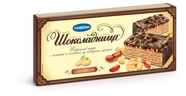 

Торт Коломенское Шоколадница вафельный с арахисом