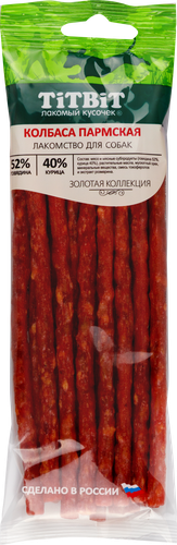 

Лакомство для собак Titbit Золотая коллекция Пармская колбаска курица и говядина 80 г