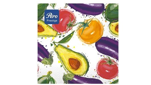 Салфетки бумажные Pero Баклажан 3 слойные 33х33 см, 20 шт