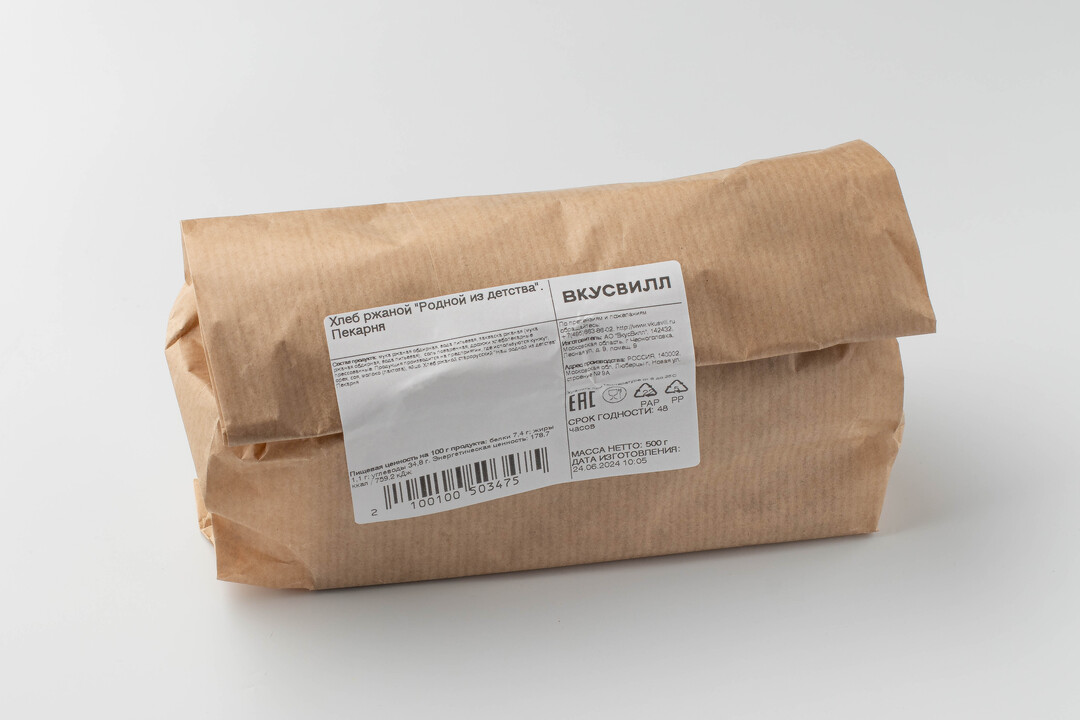 

Хлеб ржаной ВкусВилл Родной из детства 500 г