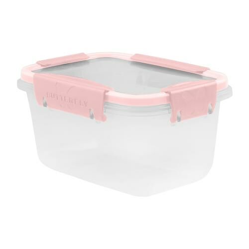 Контейнер с крышкой герметичный Butterfly розовый, 1 шт