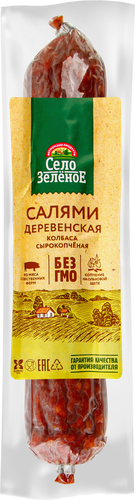 

Колбаса сырокопченая Село Зелёное салями Деревенская 200 г
