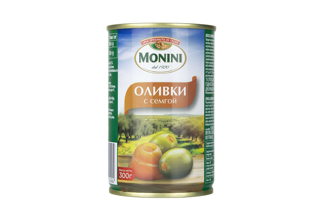 

Оливки Monini с семгой 300 г