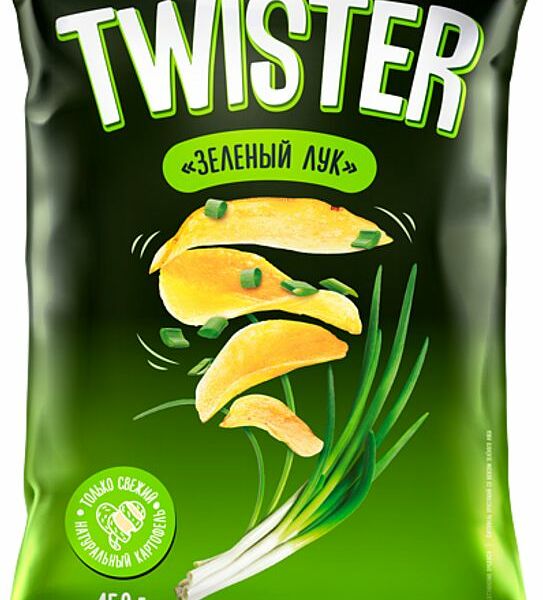 Чипсы Twister Картофель хрустящий со вкусом зеленого лука 150г