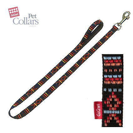 Поводок GiGwi нейлон черный для собак XL 2,5*120 см