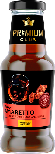 Сироп десертный Premium Club со вкусом Амаретто, 250 мл