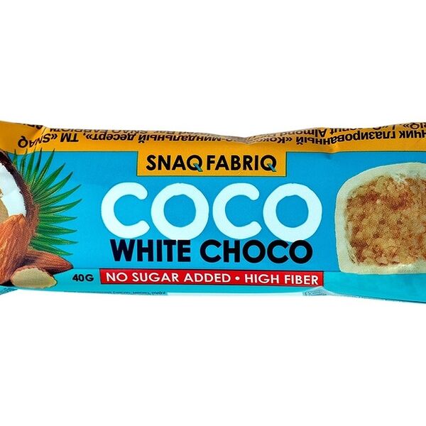 Snaq Fabriq Coco батончик глазированный кокос и миндаль в белом шоколаде 40 г 1 шт
