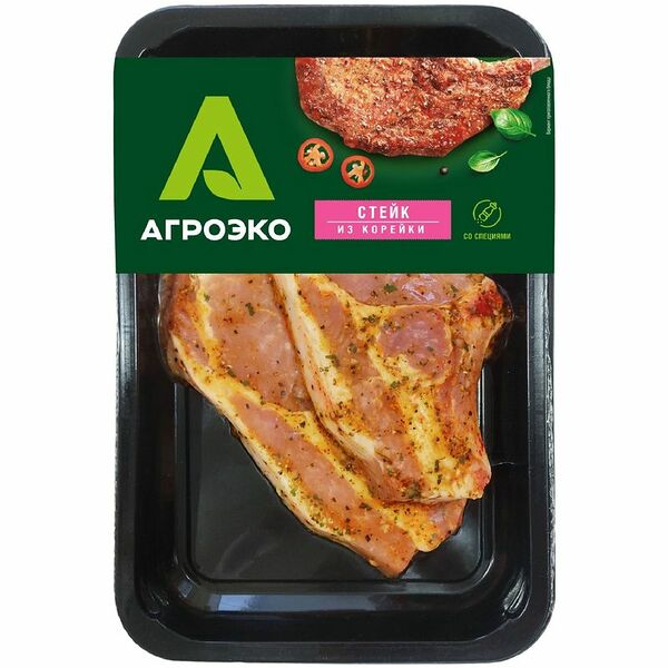 Стейк из корейки Агроэко со специями охлажденный 400 г
