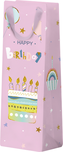 Пакет Пакетико подарочный для бутылок с тиснением 36.2*12.3*7.8 см в ассортименте