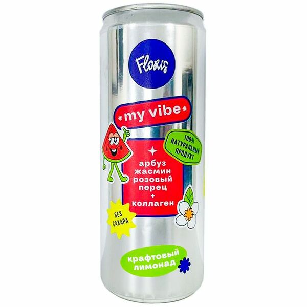 Крафтовый лимонад Floris My Vibe Арбуз жасмин розовый перец 330мл