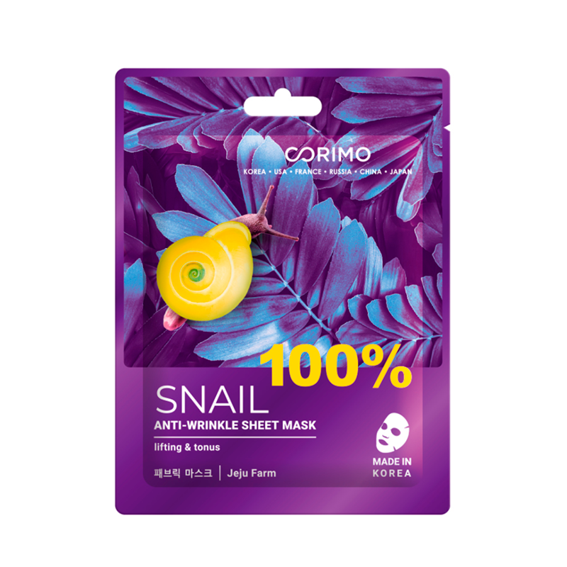 

Маска тканевая Corimo Сокращение морщин 100% snail 22 г