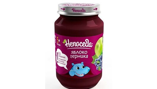 Пюре фруктово-ягодное Непоседа яблоко и черника с 5 месяцев