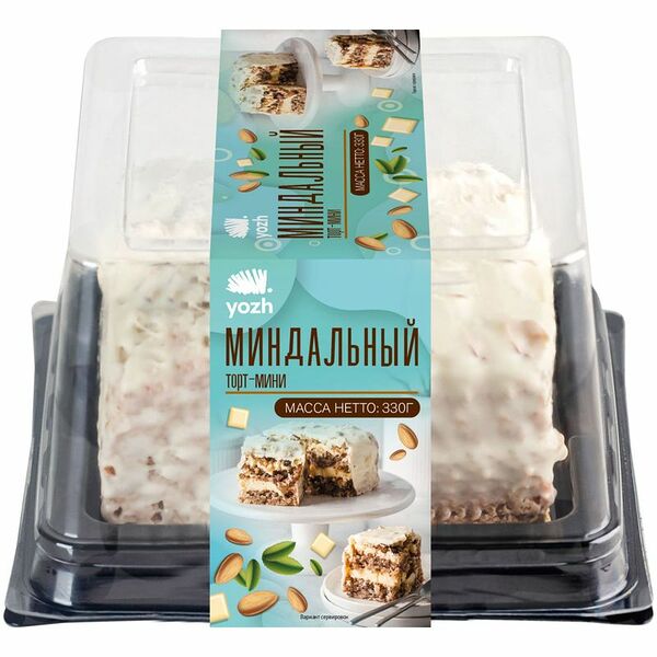 Торт Yozh бисквитный с миндалём, 330г