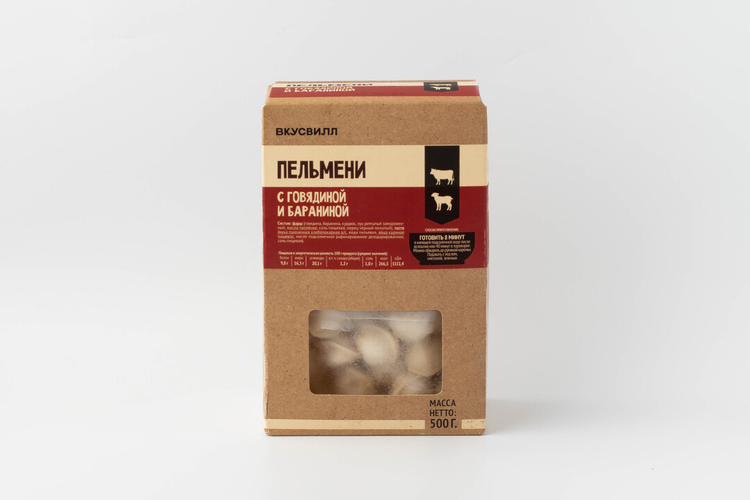 

Пельмени ВкусВилл с говядиной и бараниной, 500 г