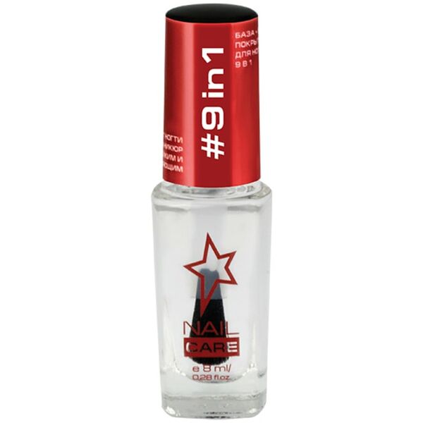 Лак для ногтей Stellary Base&Top 9in1 База и топ прозрачный 8мл