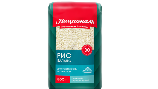 Рис Националь Бальдо шлифованный среднезерный 800г