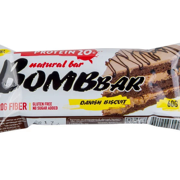 Протеиновый батончик Bombbar Датский бисквит 60 г