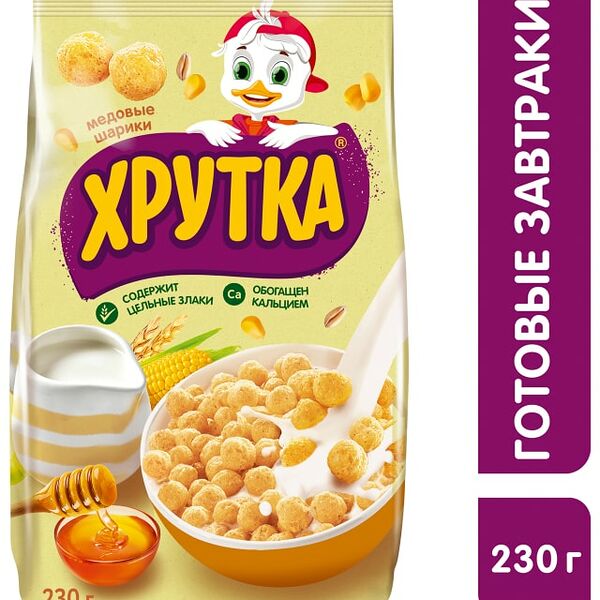 Готовый завтрак Хрутка Медовые шарики 230г