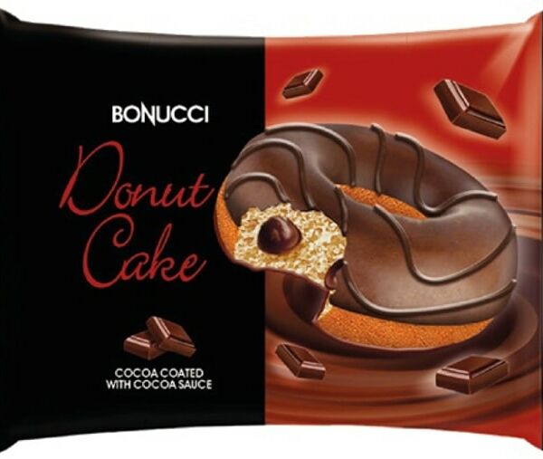 Пирожное Bonucci Donut Cake бисквитное глазированное с начинкой какао 40г