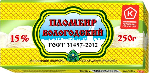 

Мороженое Вологодский Пломбир 15% 250 г