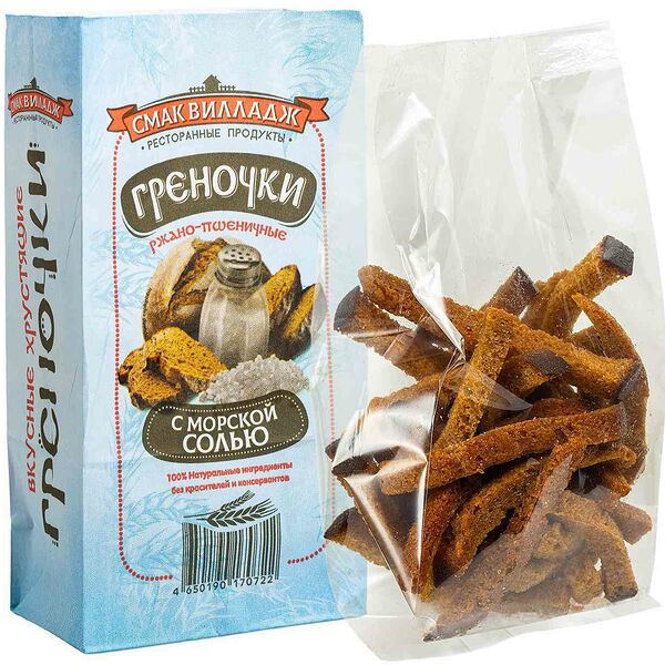 Гренки ржано-пшеничные Смак Вилладж Морская соль