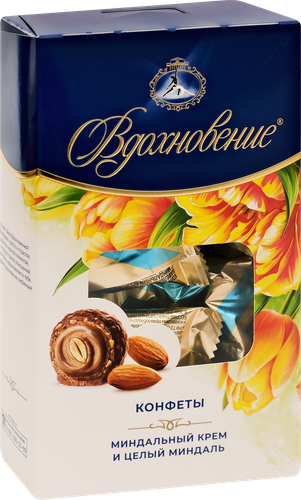 

Конфеты глазированные Вдохновение с миндальным кремом и цельным миндалем 112 г