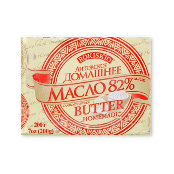 Масло сливочное Рокишкио домашнее 82.5% 200 г