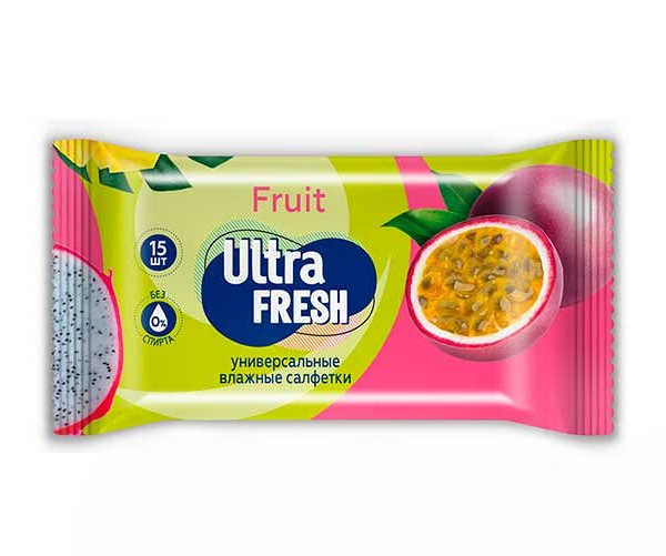 Влажные салфетки Ultra Fresh Fruit 15 шт