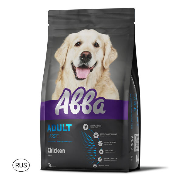 Natural Ingredients корм Aвва для взрослых собак крупных пород с курицей